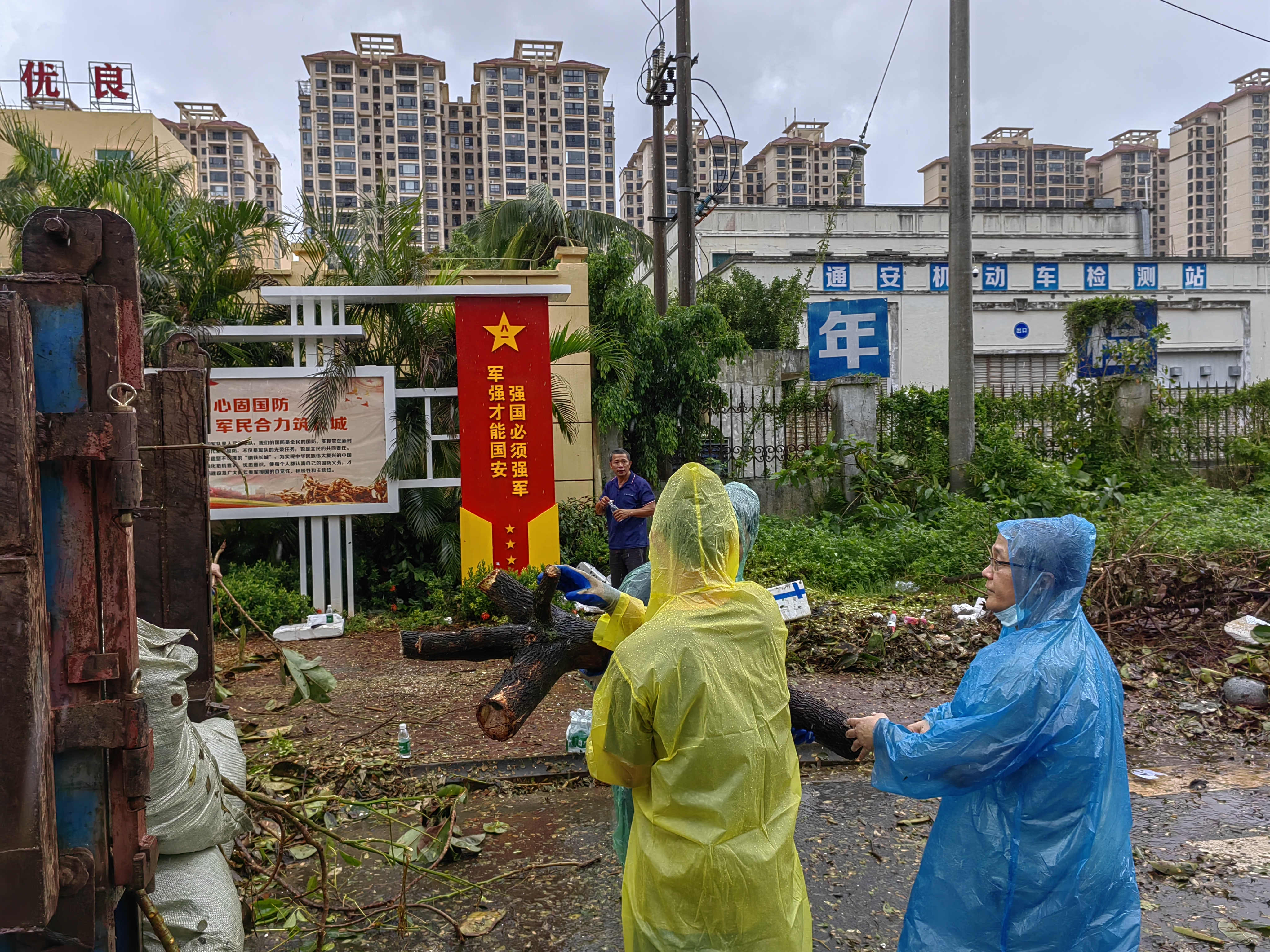 2024年9月10日至12日，海南自由贸易港知识产权法院党员、志愿者积极参与台风“摩羯”灾后恢复重建志愿服务工作。 (6)